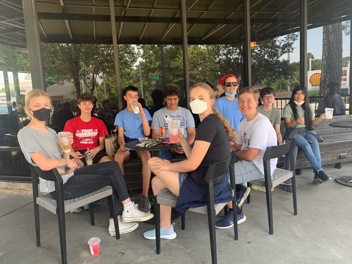 MSHistoryrocks's tweet photo. A bittersweet moment.  8th grade’s final Starbucks Walk.  Graduation is next week!  #welovehses https://t.co/ACJ1AEQERz