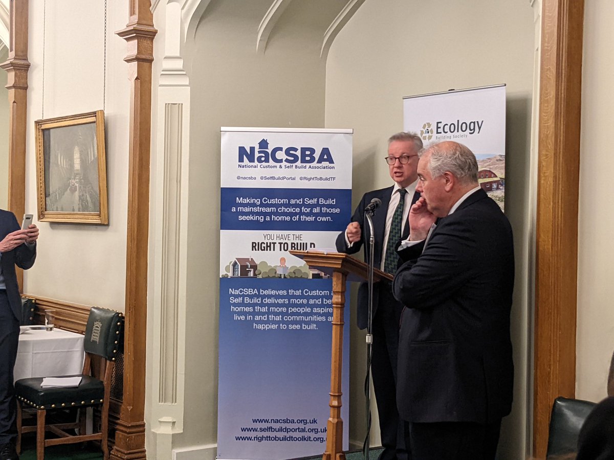 tom_chance's tweet image. Good to hear from @michaelgove at the @nacsba reception this evening that he is a big fan of @CommLandTrusts and wants to find ways for them to become much more commonplace through planning and funding reforms.