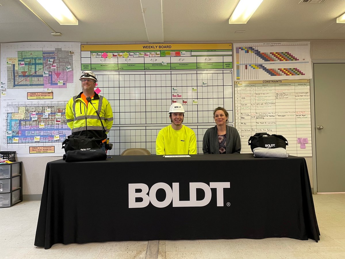 TheBoldtCo's tweet photo. Boldt recently hosted two student events at the Marshfield Medical Center in Ladysmith. We are looking forward to the next generation in #construction!
#signingday #buildboldly #youthapprenticeship #apprenticeship #constructionjobs #constructioncareers #CESA10 https://t.co/PZfO6OD1K5