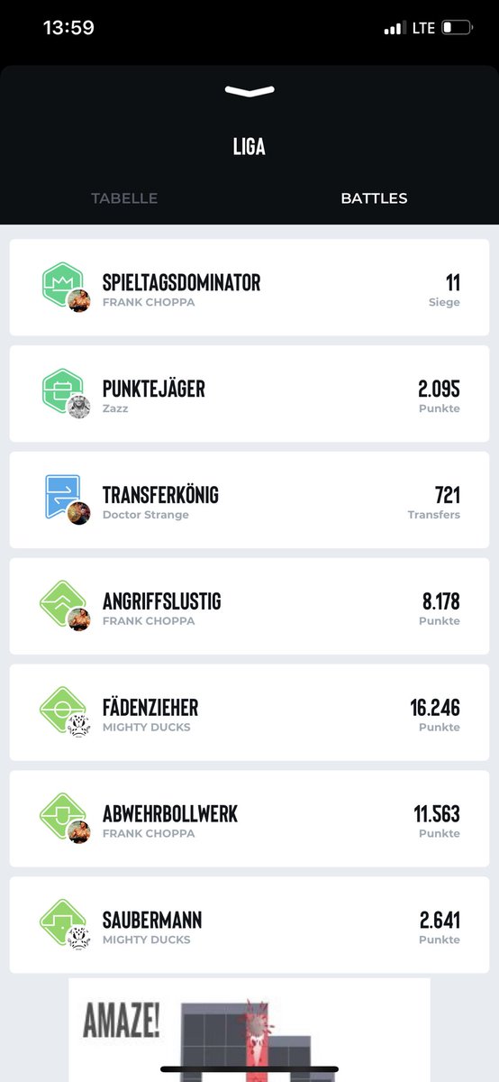borrmannnick's tweet photo. @Zazzbuck1 @KICKBASEAPP @KickbaseKing @theKickbaseOne @maroto_luca In keiner Kategorie die Nase vorn außer beim Jahrhundert Spieltag. Aber konstant gut warst du Zazz, und mein einer Fehler hat dir den Weg geebnet. https://t.co/xEtfEvUr1G