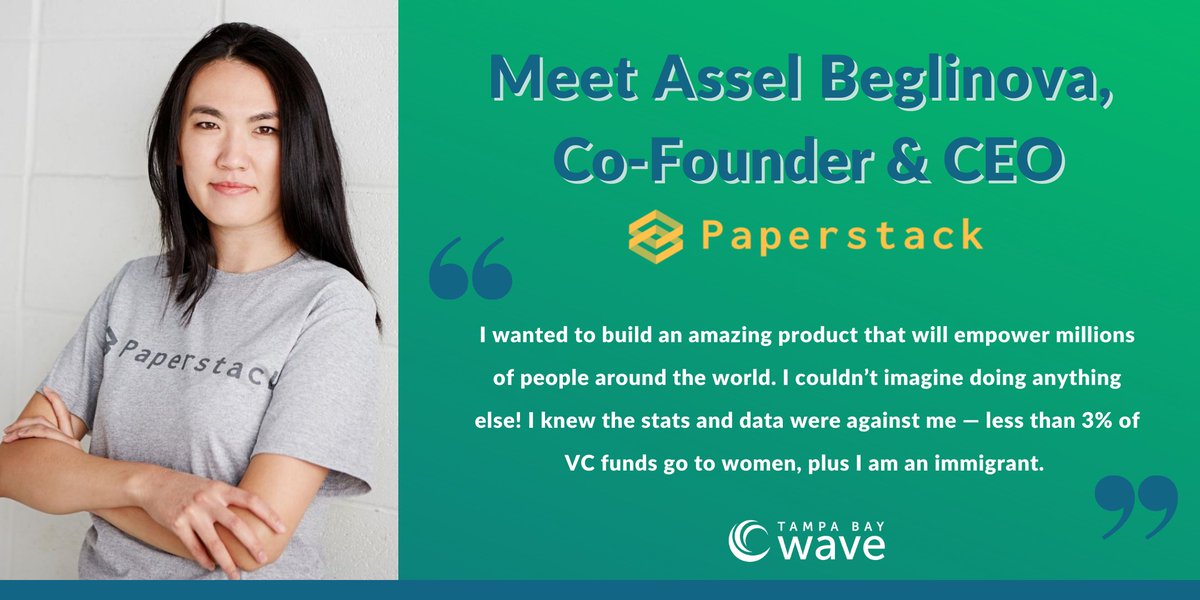 tampabaywave's tweet photo. Meet Assel Beglinova, Co-Founder & CEO of @getpaperstack & member of the #2022FinTechX cohort! She pursued her #entrepreneurial journey after being laid off during the pandemic; within one year she closed a #preseedround! @WOIGlobal: https://t.co/okLVKZDFEM #TampaBayWave #FinTech https://t.co/KyDzcFfstw