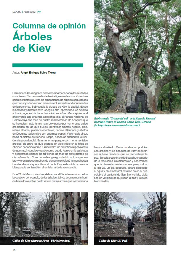 SalvoTierra's tweet photo. 'Árboles de Kiev' por @SalvoTierra  en la revista 'La Cultura del Árbol' de la  @aearboricultura. https://t.co/HysBY7YbmM