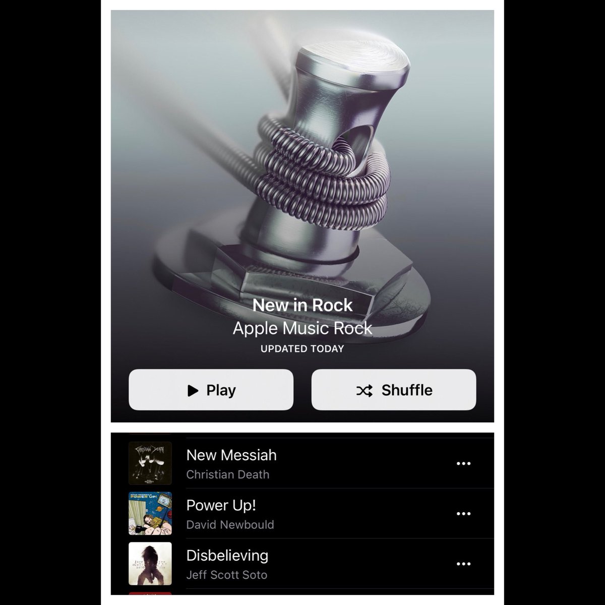 Listen to David Newbould's new single “Power Up!” on Apple Music's ‘New in Rock’ playlist 💥 @David_Newbould @AppleMusic @_smithmusic 

music.apple.com/us/playlist/ne… 

@michaeljmedia #davidnewbould #powerup #newinrock #applemusicplaylist #blackbirdrecordlabel
