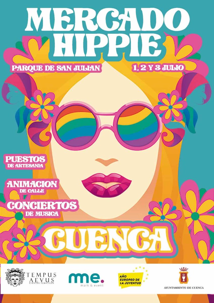 MercadosMedRed's tweet photo. 🌺Mercado hippie en Cuenca del 01 al 03 de Julio 2022🌺
INFORMATE ⬇
https://t.co/X4iASUutoL
#CUENCA #MmRED #mercadomedieval #feriamedieval #medieval #mercado #feria #artesanía #animación #alimentación
#HIPPY #HIPPI https://t.co/MiTcPRuPcG