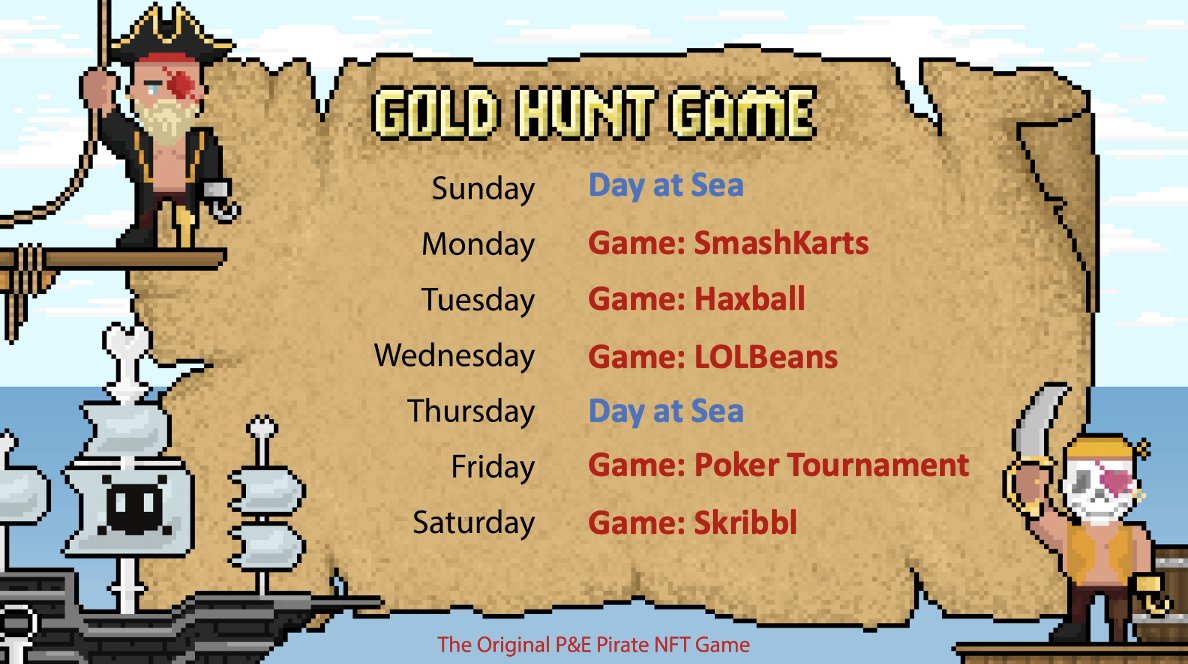goldhuntgame's tweet photo. Ahoy Mateys 🏴‍☠️

Happy to announce the start of our weekly GHG Community Game Night Schedule.

Game specifics can be found in our Discord @ 

https://t.co/zFsiVGOohm

-SamDogThe5th 🔱 https://t.co/00ydMKHwMR