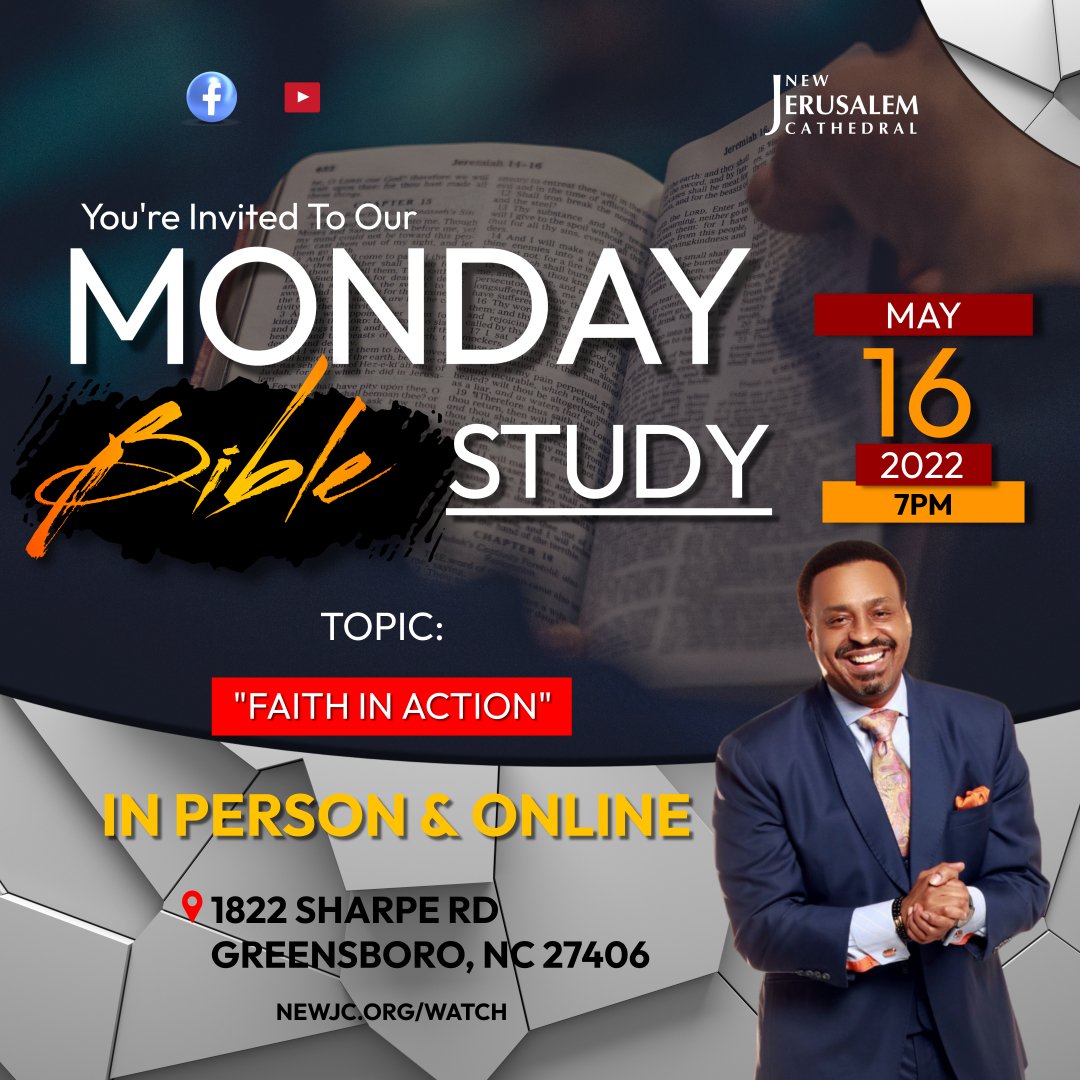 NewJCOfficial's tweet photo. We're Back!!!
Join us In Person or Online tonight for our Monday Night Bible Study starting at 7pm
#NewJC #BibleStudy #InPerson #Online https://t.co/tqZDICQCG6
