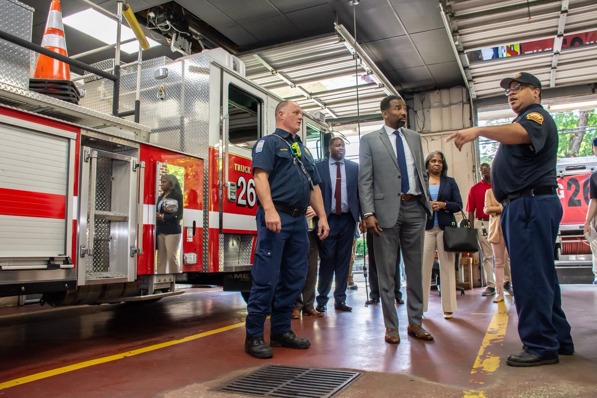 CityofAtlanta's tweet photo. Mayor @Andreforatlanta toured @ATLFireRescue  Station 26 and addressed media in a Q&amp;A session. Station 26 is one of four AFRD stations slated to be completely replaced through funding from bond referenda in the May 24th primary election. https://t.co/pmtNl0wfIM