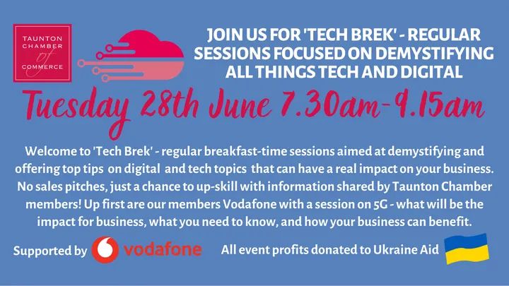 Brand new event series for you <a href="/TauntonHour/">Taunton Hour</a> chums! Tech top tips plus <a href="/MrMilesTeaRoom/">Mr Miles</a> breakfast &amp; just £10! First one 28.06.22 with <a href="/VodafoneUK/">Vodafone UK</a> on #5G Book now! eventbrite.co.uk/e/tech-brek-re…