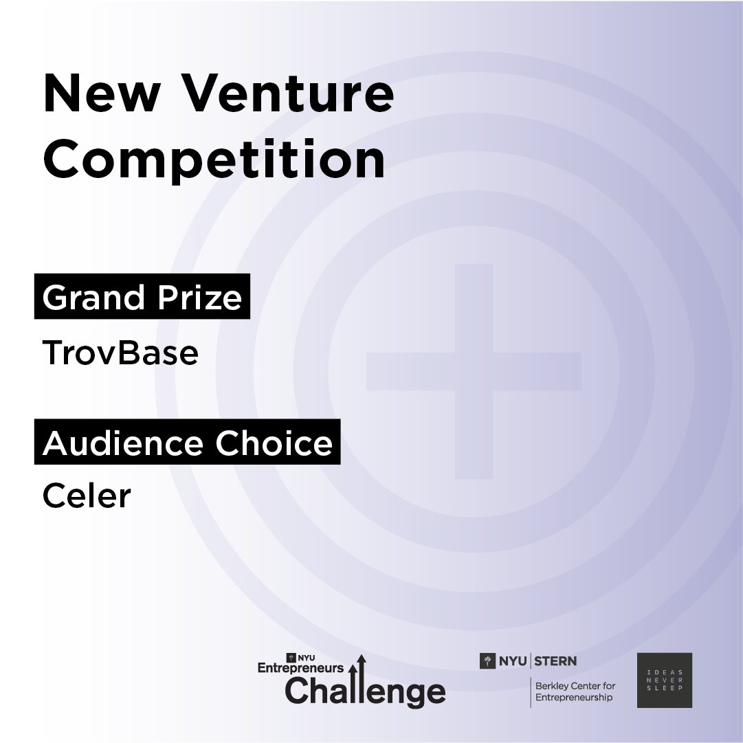 nyuinnovation's tweet photo. Congratulations to our 2022 Entrepreneurs Challenge Grand Prize &amp; Audience Choice winners! 🎉 #ECFinals22 #NYUStern #Entrepreneurship https://t.co/S2xl46LsDH