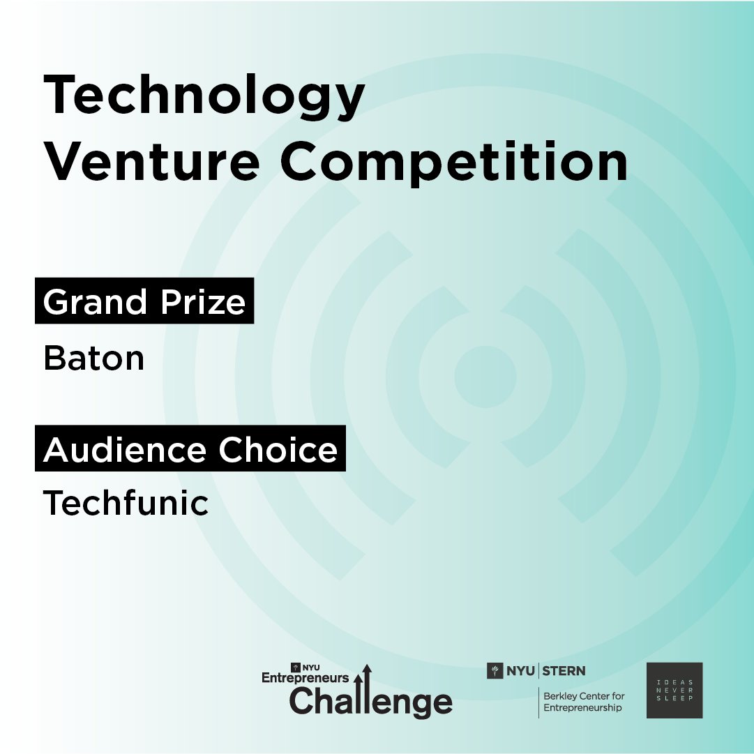 nyuinnovation's tweet photo. Congratulations to our 2022 Entrepreneurs Challenge Grand Prize &amp; Audience Choice winners! 🎉 #ECFinals22 #NYUStern #Entrepreneurship https://t.co/S2xl46LsDH