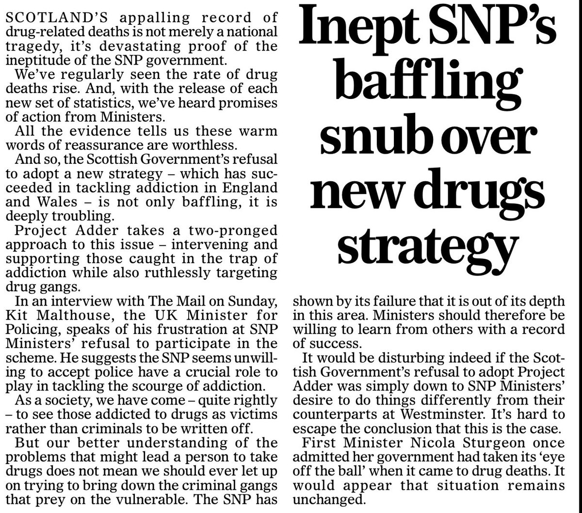 moirangus's tweet photo. If I was family of someone who has either died or ruined their life & those close to them through drugs I'd be fuming at #Sturgeon. Gets offered a helpful solution to cut down drug deaths & refuses it just cos she wants Independence from #England & anything from there is a no no https://t.co/7LBh10HCP4