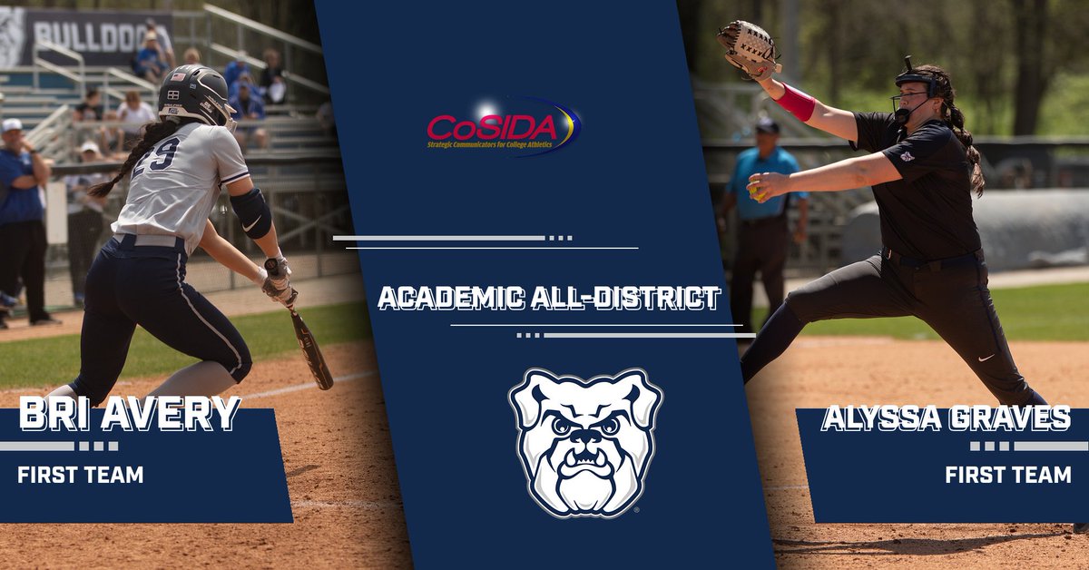 2022 CoSIDA Academic All-District First Team recognition for <a href="/ButlerSoftball/">Butler Softball</a>'s Avery and Graves

-->>bit.ly/3wPVMAH