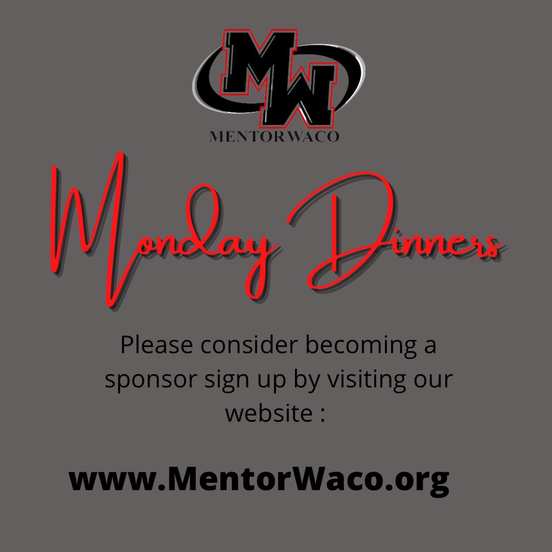 Want to become a Mentor Waco Monday Dinner Sponsor? Please visit our website: mentorwaco.org !

#mentorwaco
#mondaydinner