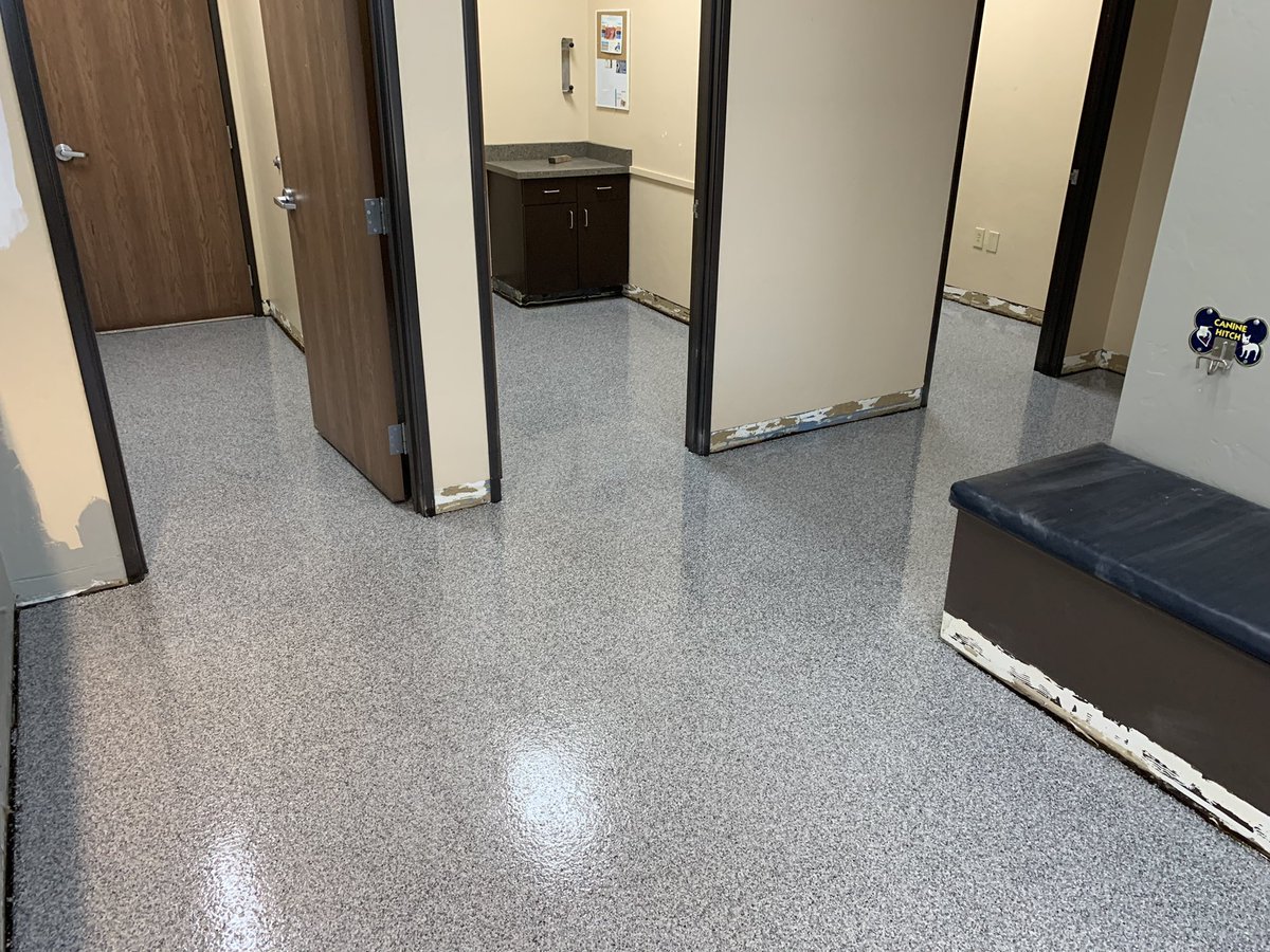 EpoxyArizona's tweet photo. Commercial strength #epoxy #flooring for this amazing @ABC Pet Clinic’ they wanted a beautiful color for their new office renovation :) give us a call for al your #concrete #epoxy #flooring projects. 
Call NOW for Special Pricing ☎️ 520-549-7772 https://t.co/1vpthhBIrL