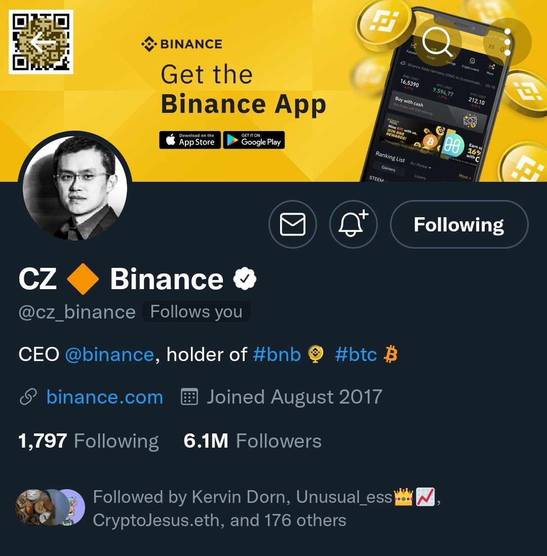 OzuCrypto's tweet photo. The Founder of the Number 1 #cryptocurrency Exchange globally just gave me a follow.

A Green signal in a Red Market 😅😁
I'm honored Sir
Much respect from Nigeria. https://t.co/o0kREC2PvX