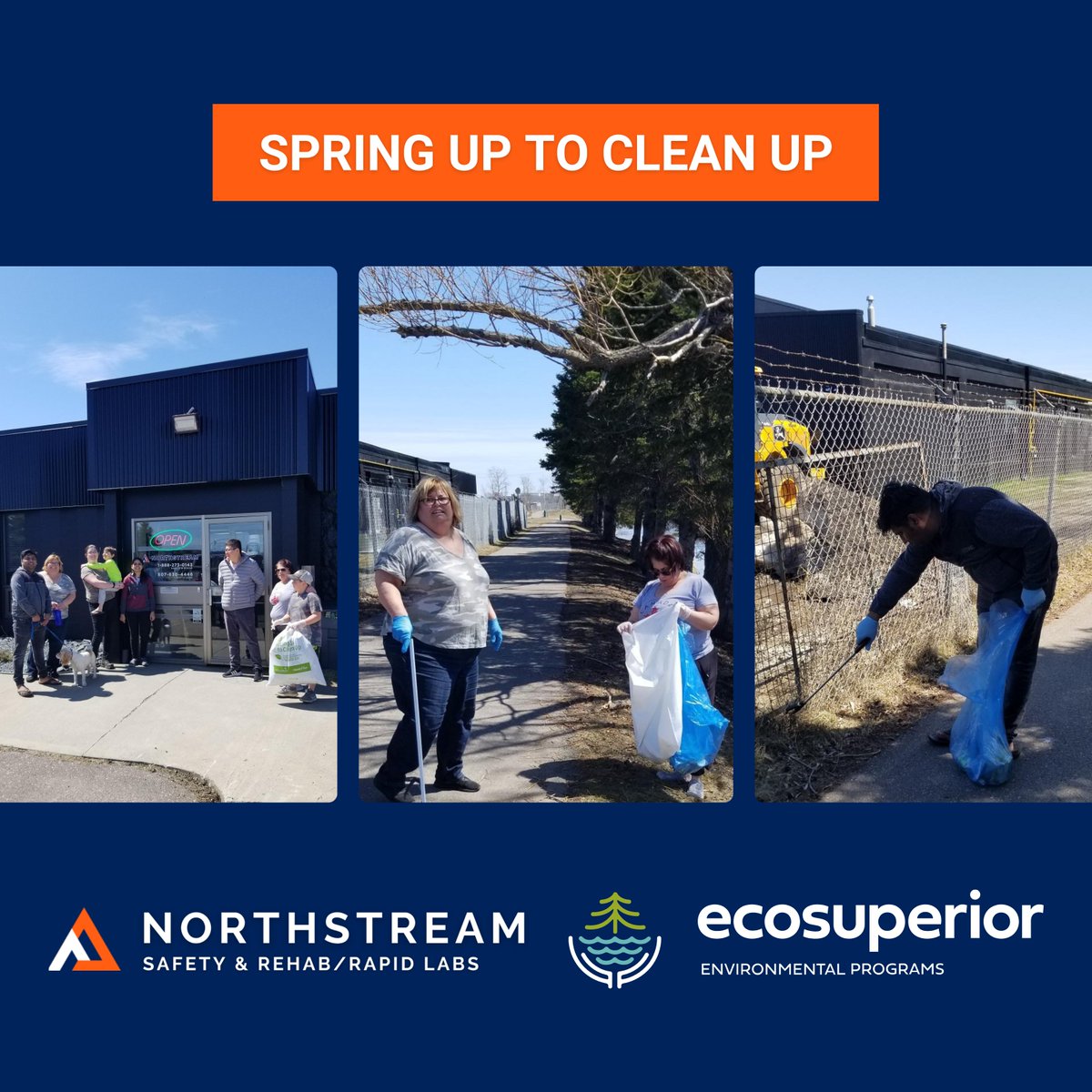 NSSafetyRehab's tweet photo. Picking up garbage is a lot of fun when you've got our crew! A big thank you to everyone who participated in the @ecosuperior Spring Up To Clean Up initiative this month. #SpringUpTbay https://t.co/vYPUeyrtYW