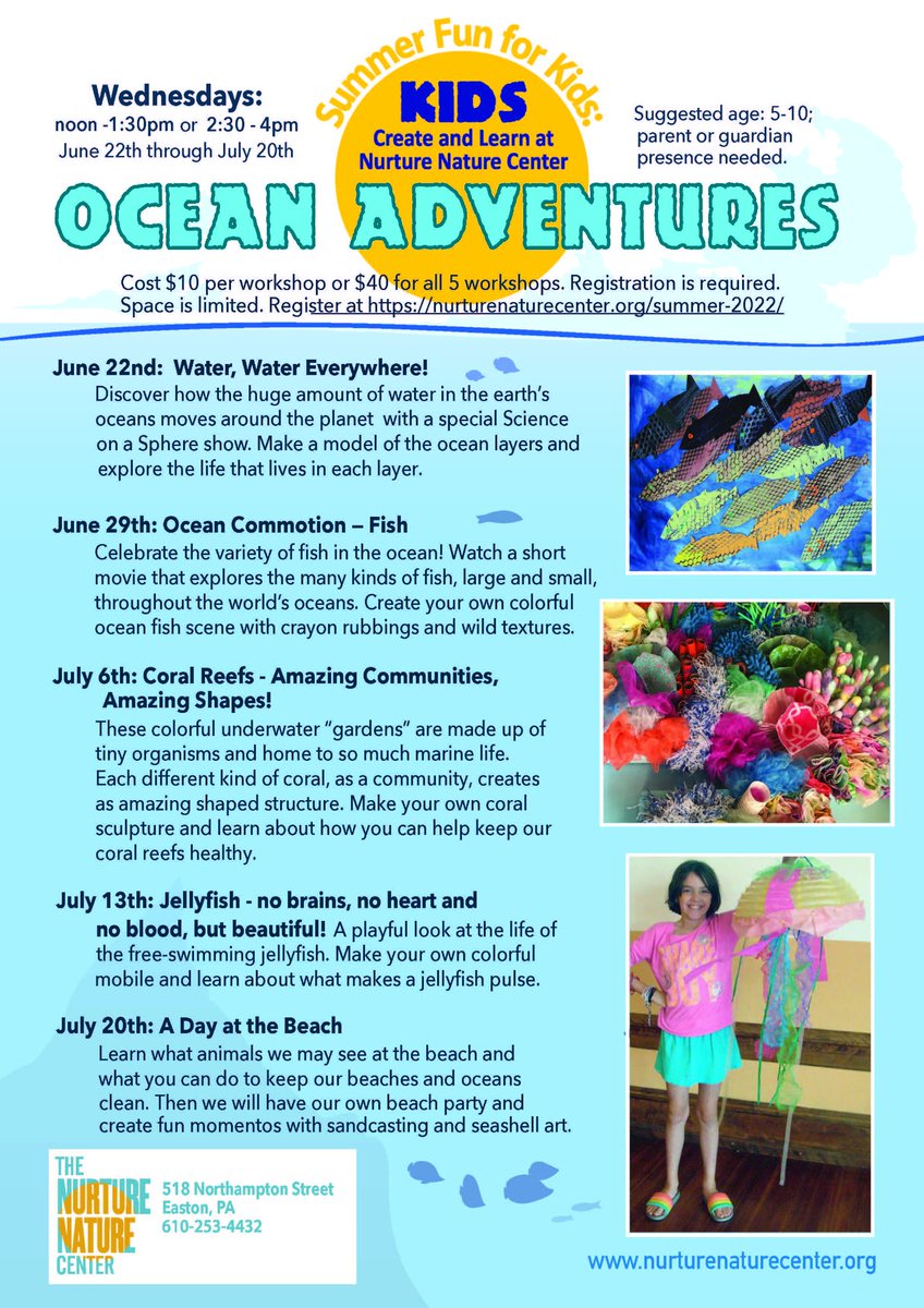 Parents - looking for something fun and educational for your kids to do this summer? Check out Ocean Adventures from @NNCEaston. #eastonpa