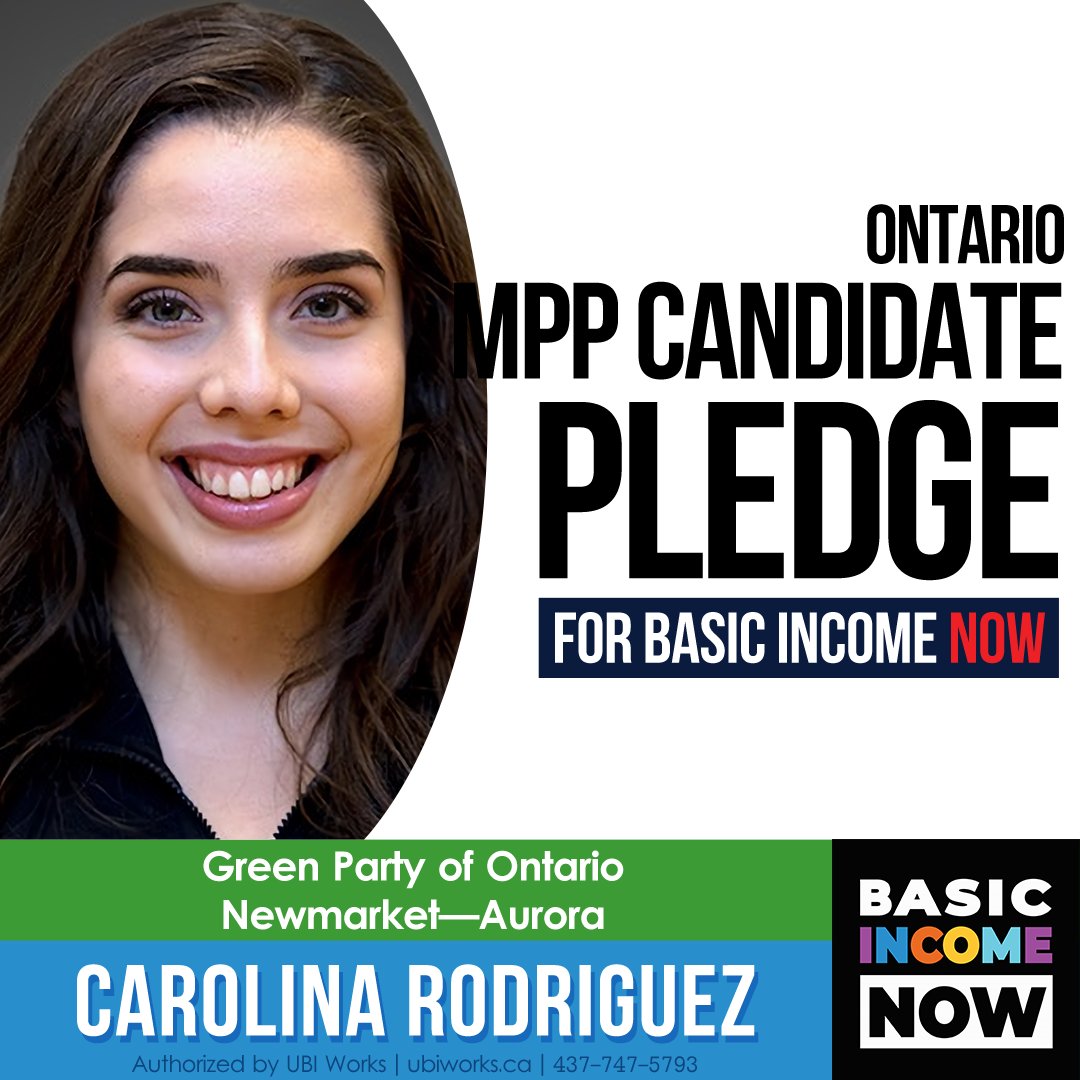 ubi_works's tweet photo. Carolina Rodriguez is running for @OntarioGreens in Newmarket—Aurora and has pledged to actively support the establishment of Basic Income if elected as MPP.

Thanks Carolina! #ontarioelection #onpoli https://t.co/RWstGZnOID