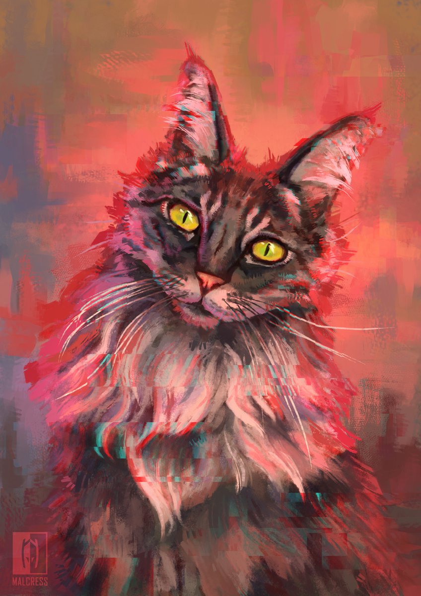 malcress_'s tweet photo. A commission done through Art While Apart of a gorgeous Norwegian Forest cat named Kisha 💜What's your favorite cat breed? I cannot resist the majestic fluff of Norwegians so my answer is obvious ✨ https://t.co/fCvKg2hsPD
