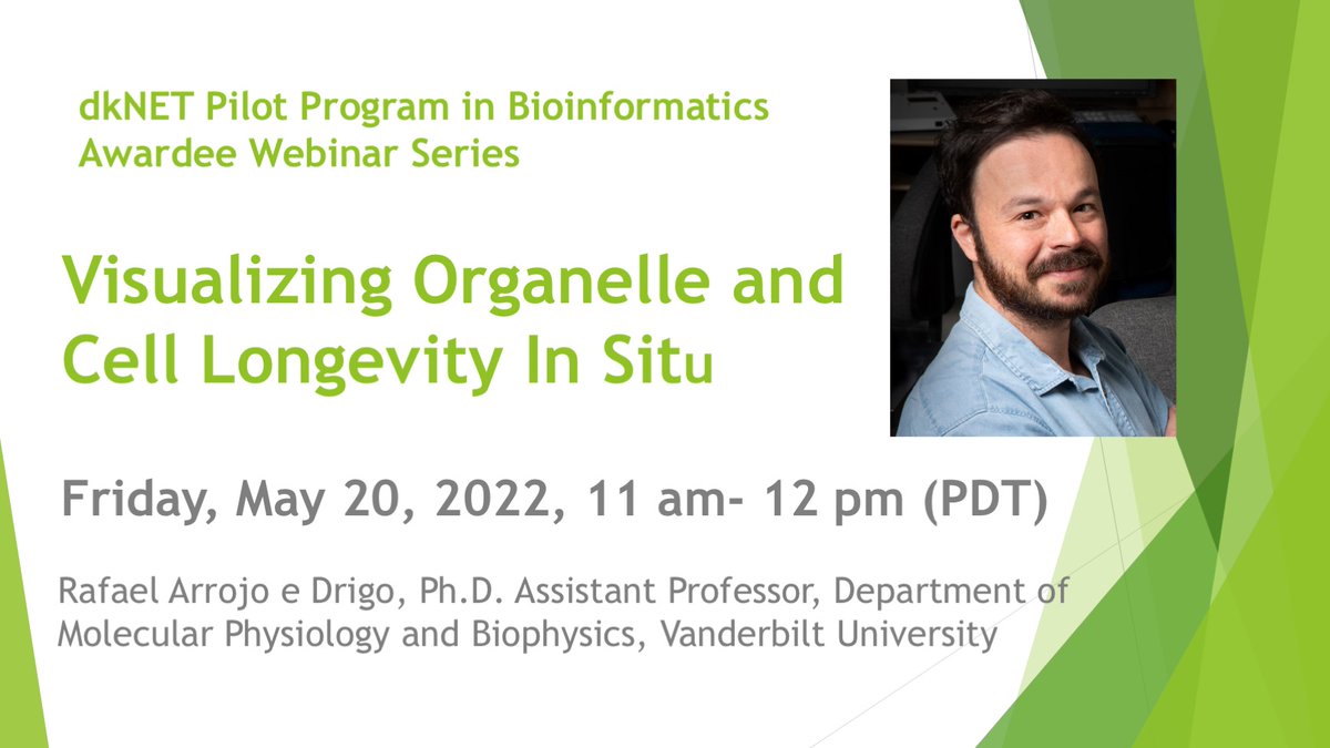 dkNET_Info's tweet photo. *LIVE #dkNET Webinar* this Friday - May 20, 2022, 11 am PT, with Dr. Rafael Arrojo e Drigo presenting “Visualizing Organelle and Cell Longevity In Situ” @deltacells #celllongevity #bioinformatics Link: https://t.co/yUD8F6uD3t https://t.co/SuqbcCcKmO