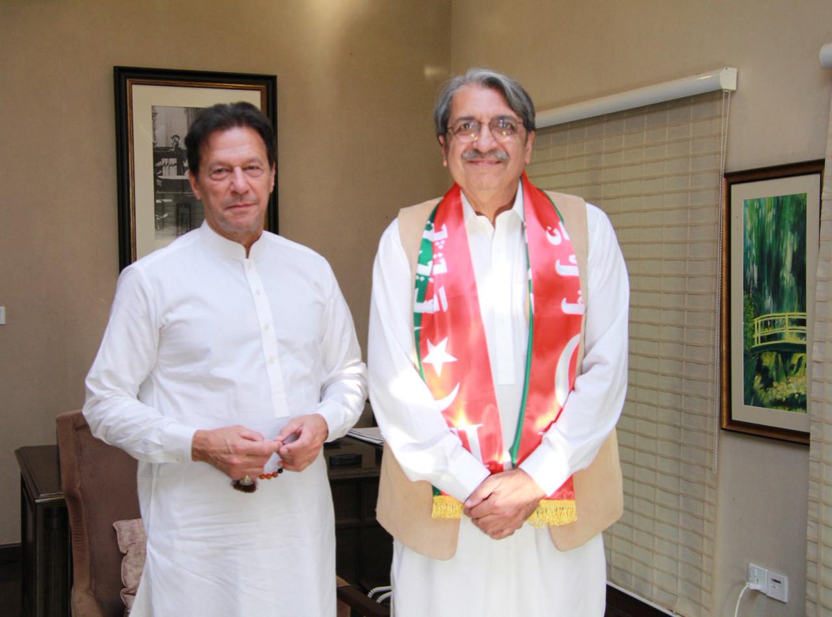 Our very own <a href="/AzamJamil53/">Azam Jamil اعظم</a> formally joins PTI after meeting Imran Khan.