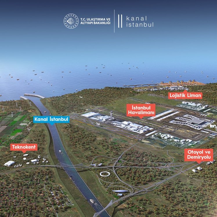 Konumu, etki alanıyla Türkiye’nin hem vizyon projesi hem de stratejik hamlesi olan Kanal İstanbul; 

İstanbul Havalimanı, demiryolu ve karayolu bağlantısı ile İstanbul’u uluslararası bir lojistik üs haline getirecek.