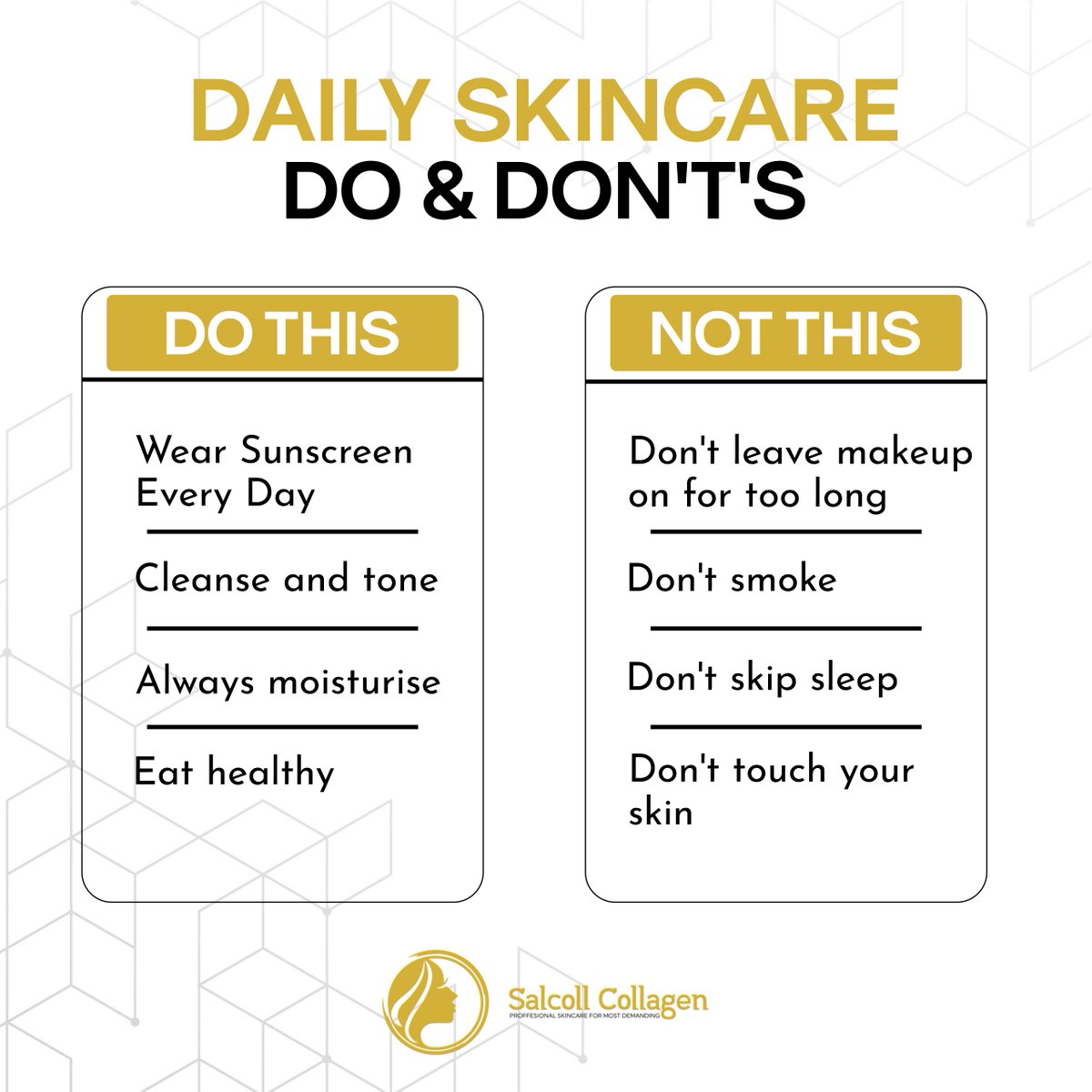 OfficeSalcoll's tweet photo. A morning tip for your skin! It is best to get these done first before relying on a skincare routine to improve your skin.
-----
🌐 https://t.co/FucygcUYnP
.
#salcollcollagen #skincare #antiaging #collagen #beautyproducts #skincareroutine #skincareproducts #skincaretips https://t.co/IUgPB5Hssz