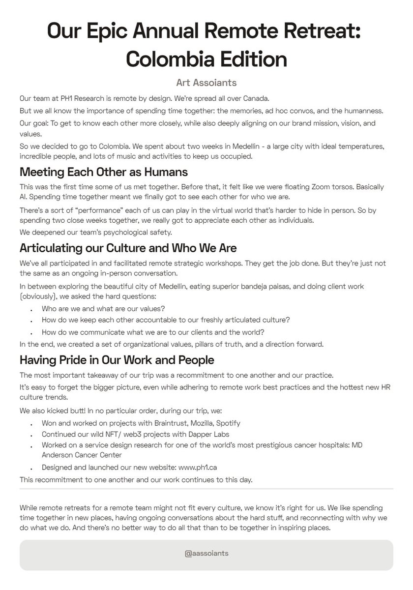 aassoiants's tweet photo. Culture eats everything for breakfast

So @PH1ca flew to Medellin, Colombia to articulate ours

And we're stronger for it

👇 https://t.co/u2PQKxX4Rl