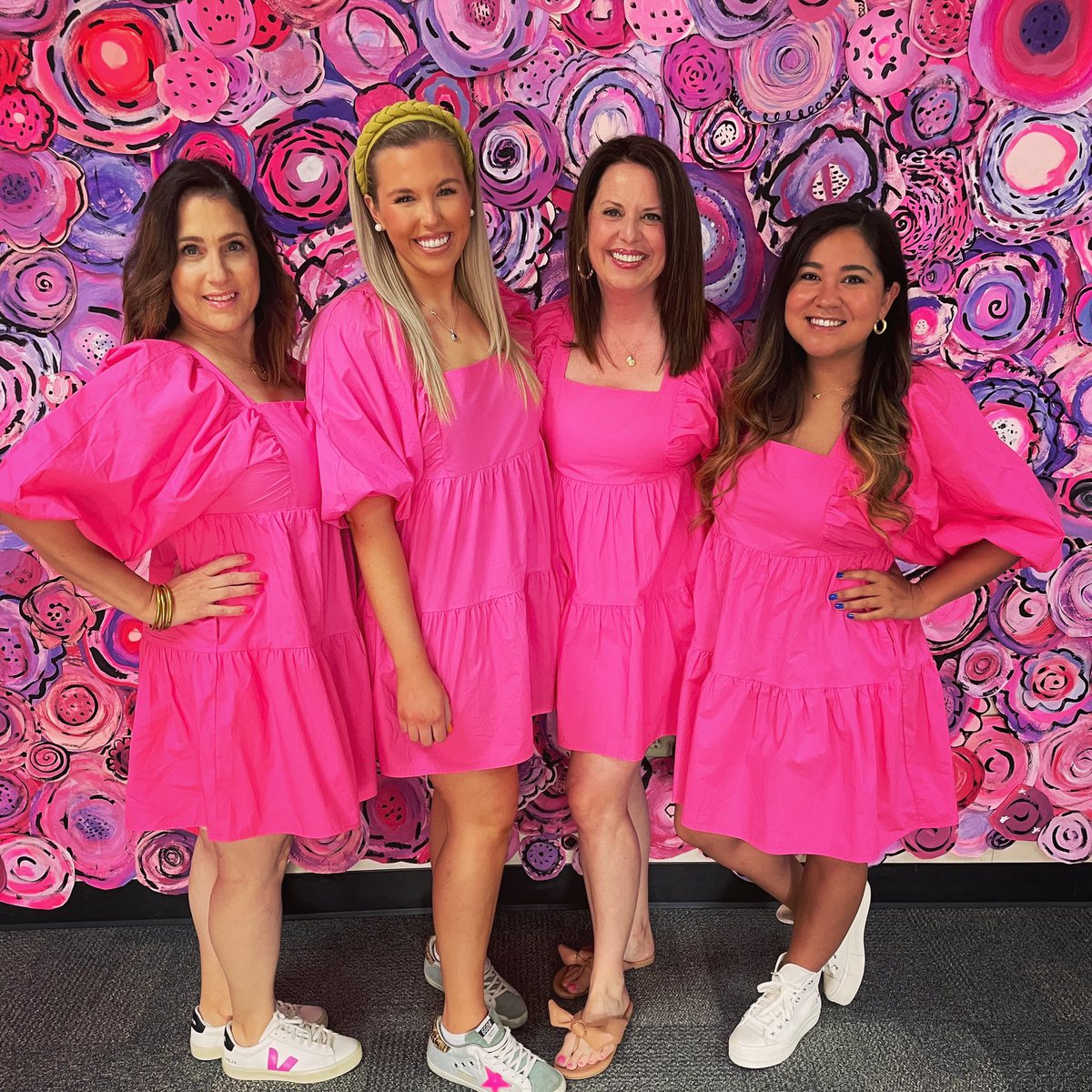 Imagine the double, triple, quadruple takes today! 💕 On Mondays, teachers wear pink.dresses.from. @target #imissedtheshoememo @CCEColts @Coppellisd @mrsburnapsclass @homewith4A