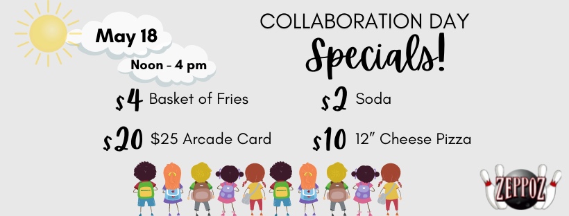 Hey kids, let's go bowling on Collaboration Day!

We will have the specials, you bring the kids!