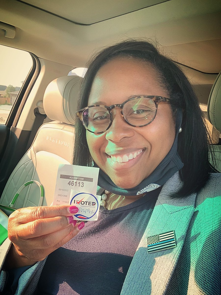 TeneshiaforHC's tweet photo. #IVOTED at the Richard &amp; Meg Weekley Community Center this morning in @HCPrecinct4 following Comm Cagles Annual Police Memorial Ceremony.  Countywide voting is so convenient.  You can early vote anywhere through Friday. #HarrisVotes #EarlyVoting #RunoffElections #VoteYourWay https://t.co/jOxTia40I8