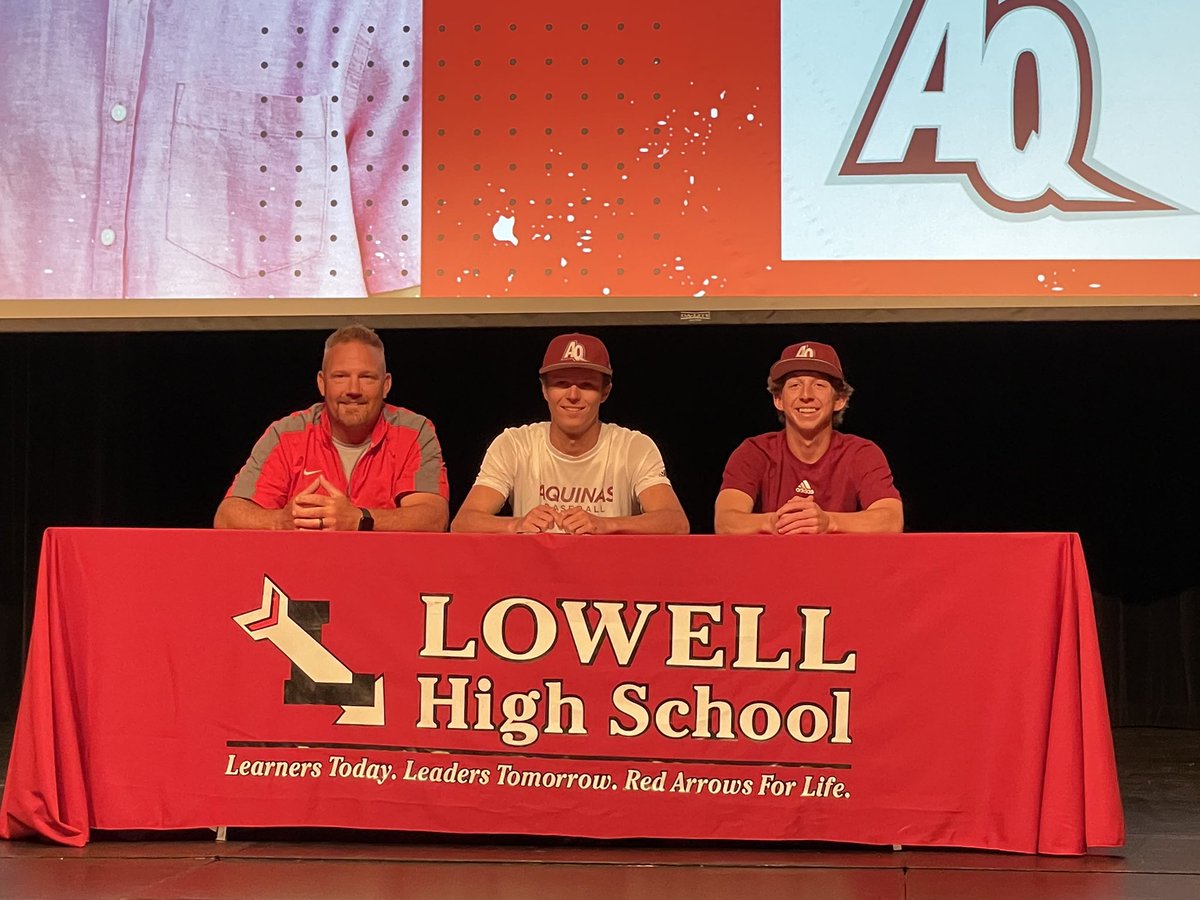 Signing day at Lowell High School. Proud of all the hard work Blake has put in and excited for the next 4 years.