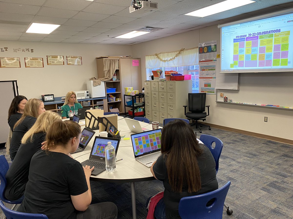 C_E_Dellinger's tweet photo. Celebrating the work of our @SparksElemFISD 5th grade team this am! The most powerful moments…EACH teacher highlighted one of their teammates! #livingOURcoreVALUES @msbarr5th @mrsweeks5th @Anthony5thgrade @RoerenMichele @MrsRains2 @MrsRoberson_52 https://t.co/tLN9ojbVDD