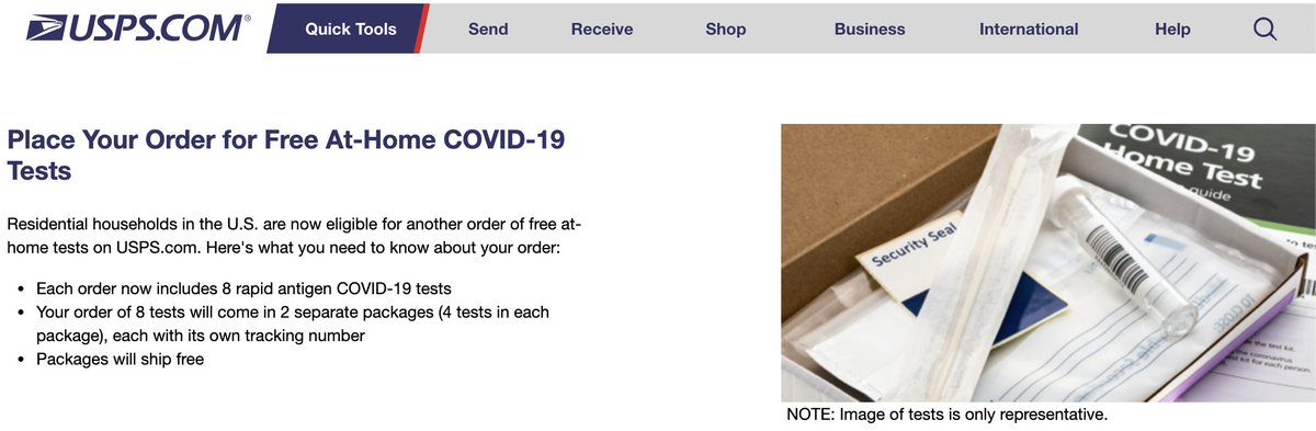 I just ordered my third round of free antigen tests. Eight this time, double earlier allotments. My household has been using a lot of tests lately as we manage seasonal allergies and more in person events, so I'm glad for a restock. special.usps.com/testkits