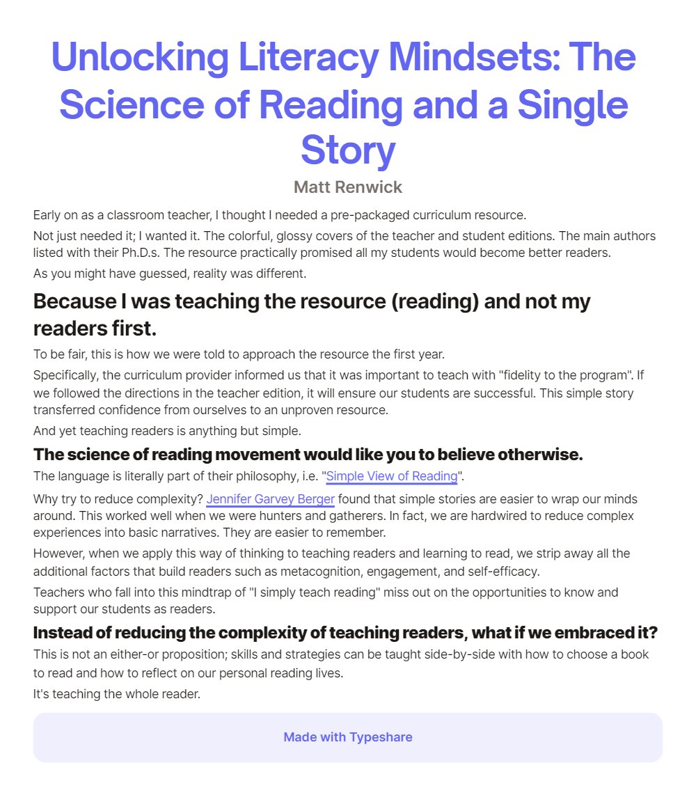 Unlocking Literacy Mindsets: The Science of Reading and a Single Story