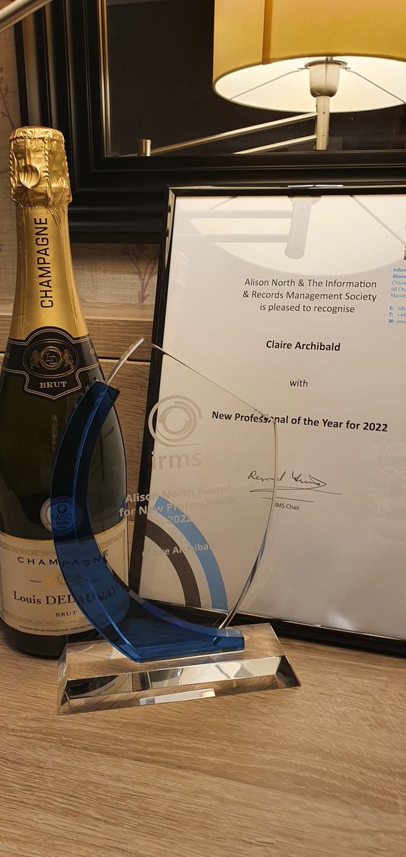 Archibfam's tweet image. Over the moon to have been awarded the @IRMSociety award by @alison8north for the New Professional of the Year for 2022. I will take this back to the @EduDataHub at @Derbyshirecc with tremendous pride. Thank you to committee and delegates at the @IRMSConference for your kindness