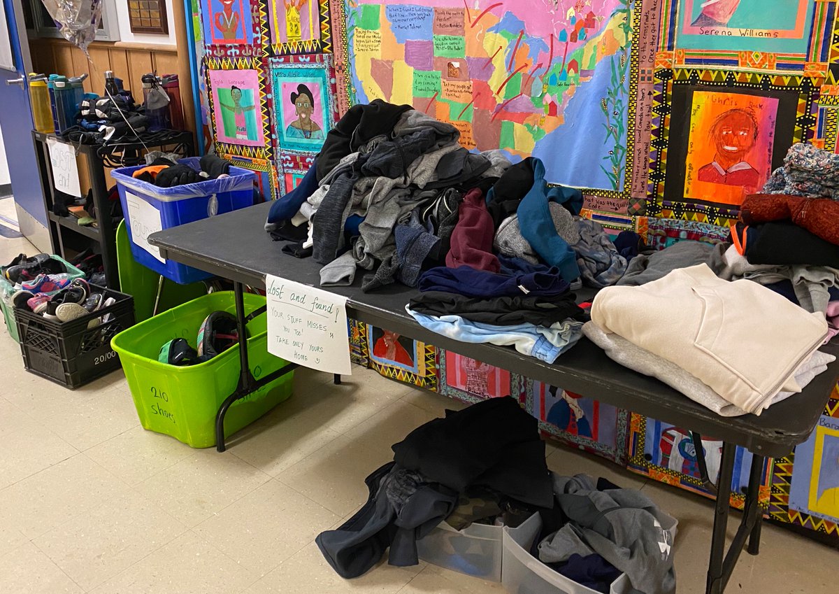 Tdsb_WestPrep's tweet photo. Can you help bring some of these lonesome items home? 😀

Our #LostFound items need to be #Reunited with their families. 

If they do not find a home, we can help by donating them to a local charity. https://t.co/8uJ3R5LoQK