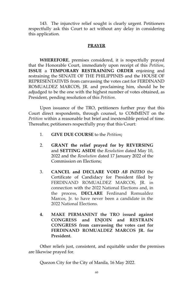 ABS-CBN News (@abscbnnews) on Twitter photo READ: Petition to cancel Bongbong Marcos’ COC reaches Supreme Court with civic leaders asking SC to stop Senate and House from canvassing votes for Marcos and from proclaiming him president. | via <a href="/mikenavallo/">Mike Navallo</a> READ: Petition to cancel Bongbong Marcos’ COC reaches Supreme Court with civic leaders asking SC to stop Senate and House from canvassing votes for Marcos and from proclaiming him president. | via <a href="/mikenavallo/">Mike Navallo</a>