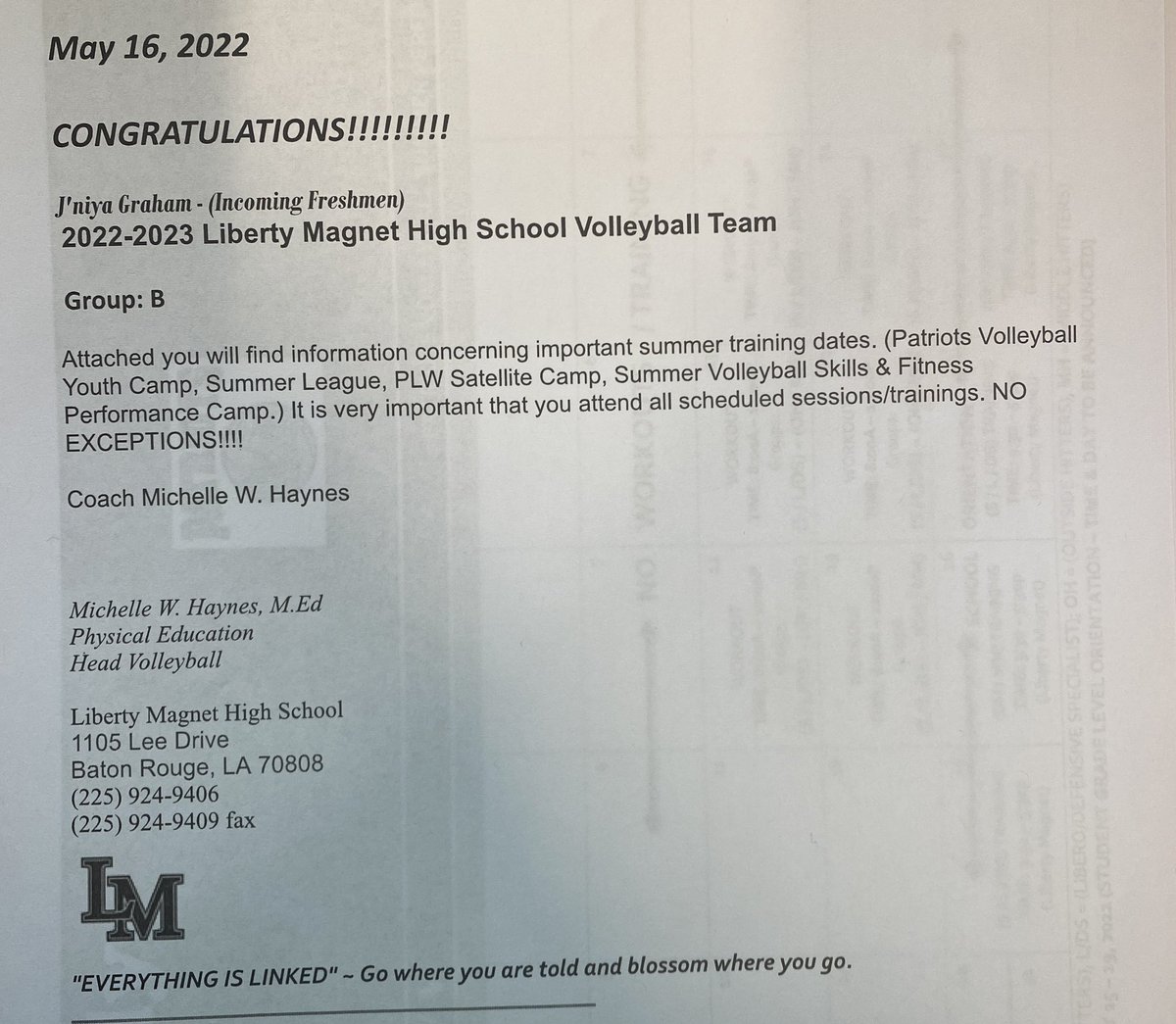 Dream come true!! #LibertyMagnetHigh #PatriotVolleyball❤️💙 #TurnMeUp #4YearsForFree
