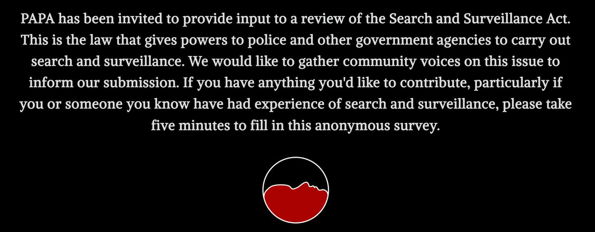 againstprisons's tweet photo. Final reminder: please take 2 minutes to fill in our survey about search and surveillance in Aotearoa, especially if you or someone you know has personal experience. We would like to have public input in by Monday next week. The link is here: https://t.co/8Zo39ThrCX https://t.co/7HEE2B0nE4
