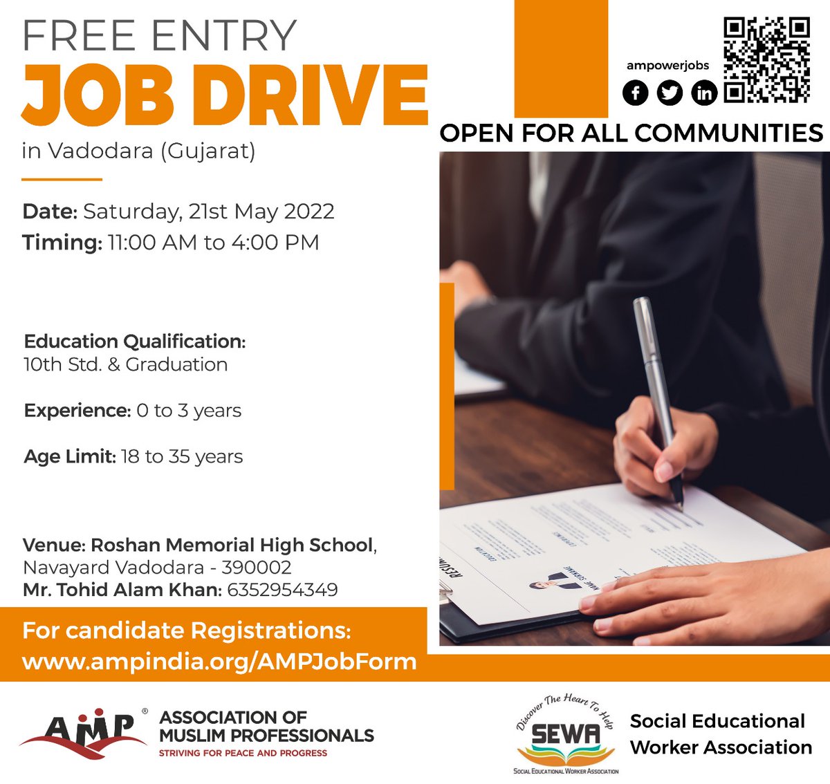 aapkatohid's tweet photo. Mega Job Drive in Vadodara on 21-05-20122, open for all Communities
#Jobdrive https://t.co/EQsHNJOQGw