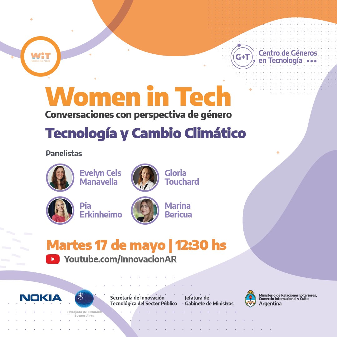 AhvenjarviE's tweet photo. 12.30pm (utc-3) #womenintechargentina continues with @anacisne1 leading the conversation on how #technology  can support the global goals for mitigating #climatechange impact. Get to know these ladies!
Interpretation Spanish ->English
#womenintech
#teamnokia
#teamfinlandknowledge https://t.co/XTuTjwiczE