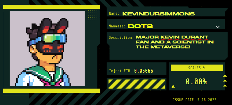 JohnTitor269's tweet photo. #TeamDOTS for @KaijuKingz Scientists🧑🔬🧪
Always loved the Kaijus, bullish on the team and paid for the ETH injection. Had fun creating my character & trying out the game, excited to see the next steps! https://t.co/peiPnCOQB3