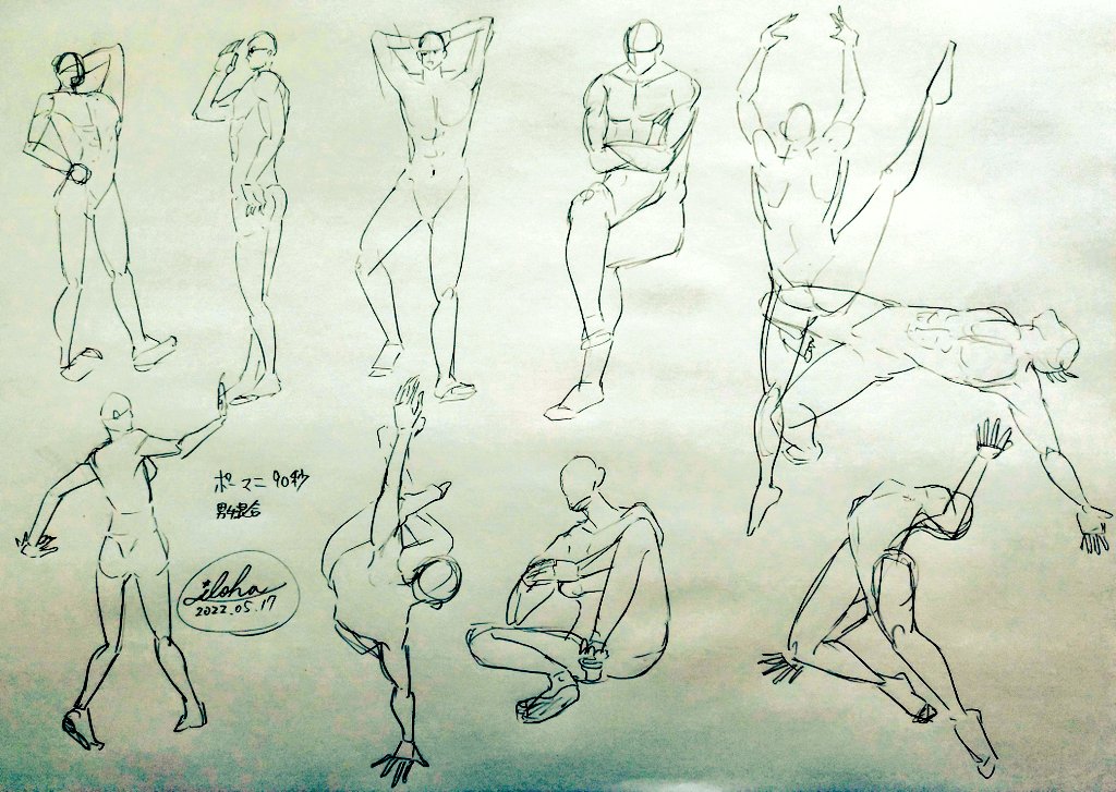 iloha_color's tweet photo. 20220517　ポーマニクロッキー
B4クロッキー帳　HB鉛筆
#PoseOfTheDay
#posemaniacs
#朝ドロ https://t.co/htEcJpqwFZ
