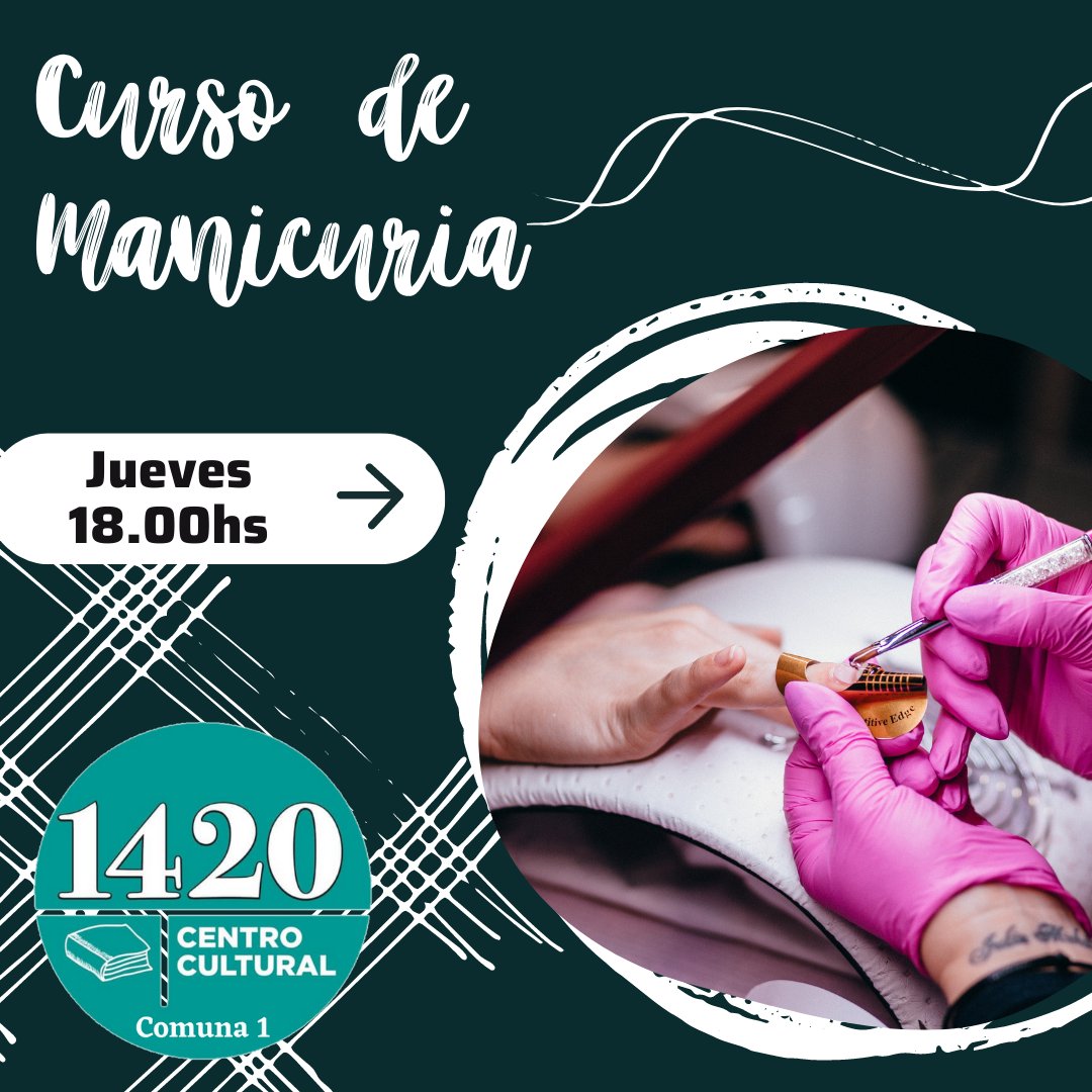 cultural1420's tweet photo. Empezamos los talleres de oficios!
A partir de este jueves 19 vamos a estar dando clases de Manicuria a partir de las 18hs, dictado por Sofia Jara @soffi_jara Anotate con nosotros por DM.
No te lo pierdas. #CentroCultural1420 #Caba #Comuna1 #Argentina #TallerDeOficios #Manicuria https://t.co/wMjv8VOKyc