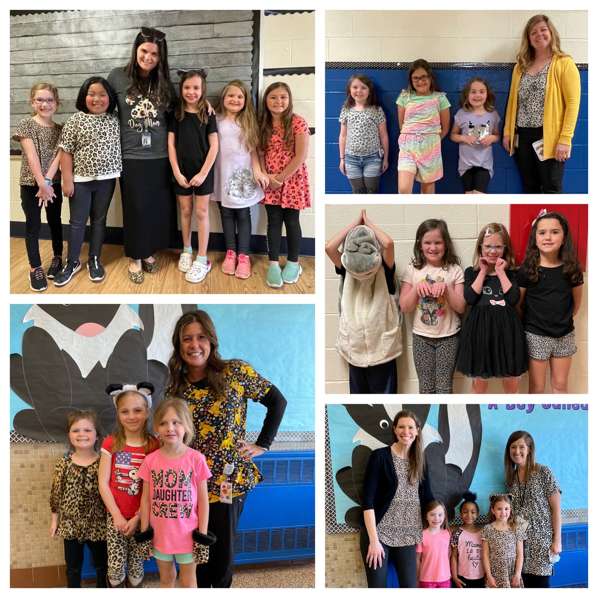 bcsmason's tweet photo. Last week was our “One School, One Book” Spirit Week and our kids looked awesome! Here are some highlights! [Mismatched, Animal &amp; Animal Print, Workforce Weds (When I grow up…), and Black &amp; White Skunk Day]🦨📚💙#osob #aboycalledbat #brunswickPRIDE https://t.co/HIHYWv9uZ9