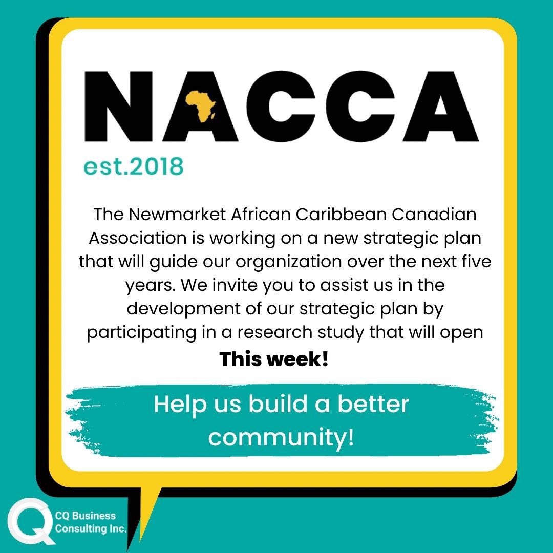 NaccaNewmarket's tweet photo. NACCA is inviting you to participate in a survey to help us build a better community.The first 100 participants will receive a $25 gift card from Blk Owned Businesses in Newmarket. You could also win 1 of 25 $100 Indigo Books gift cards. The survey launches this week. Stay tuned. https://t.co/6LusR7dvjC