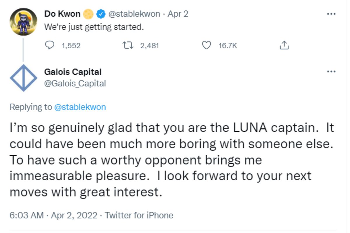 Do Kwon, one of the main characters on “Crypto Twitter,” often sparred with  critics who warned his Terra project would end badly. The most high-profile  of those critics was Kevin Zhou https://t.co/z0eZ9hsojd