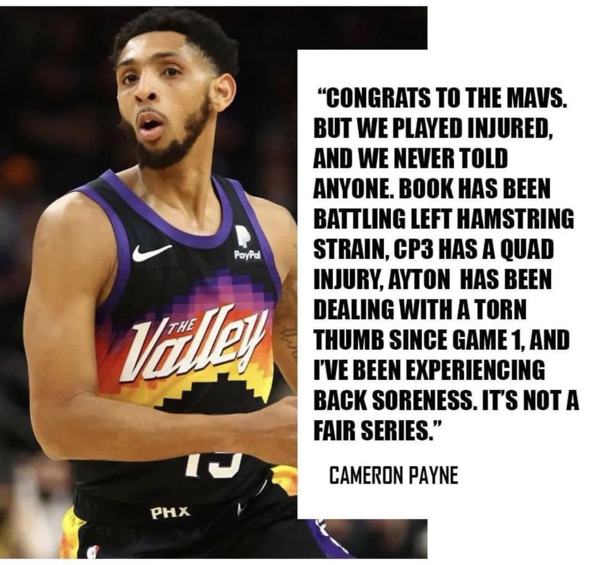 KickerMSH's tweet photo. I hope this is fake news. 😂 @1053thefan @1053SS @gavindawson @rjchoppy #SunsIn4 #ChokePaul #MFFL https://t.co/nSVfeIcBX9