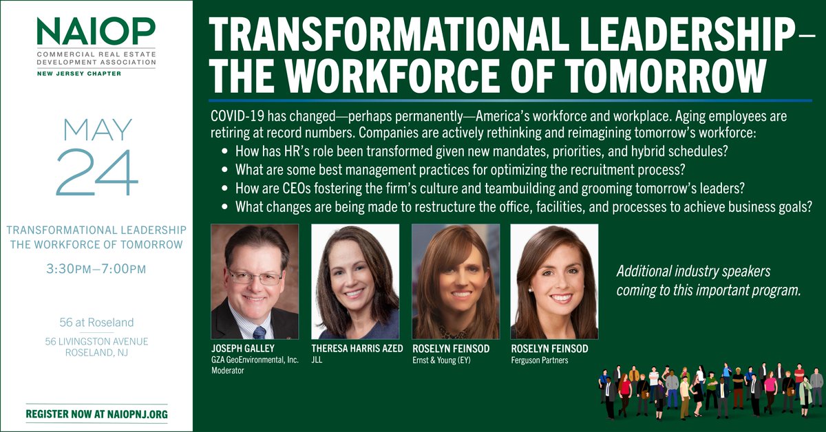 credanj's tweet photo. Roselyn Feinsod @EY_PeopleAgenda to be feat. panelist at #NAIOPNJ 5/24 โTransformational Leadership: The Workforce of Tomorrowโ program. Roselyn brings 25+ yrs in #HumanCapitalStrategy & management to role as research lead @EYnewsโs global Physical Return & Work Reimagined team. https://t.co/az4RUwoSyd